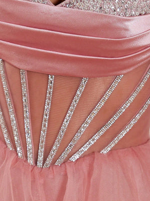 Vestido de Festa Super Luxo Cascata Corpete Paetê - Aurea Dress