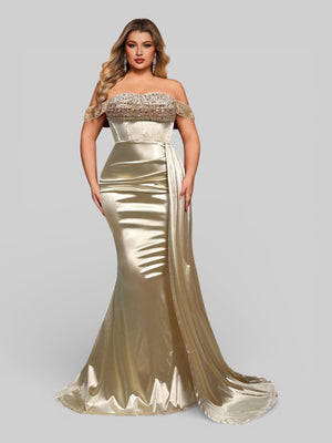 Vestido de Festa Luxo Ombro a Ombro Paetês Famma - Aurea Dress
