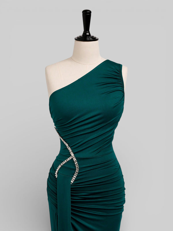 Vestido de Festa Nula Manga Plissado Pedrarias Leona - Aurea Dress