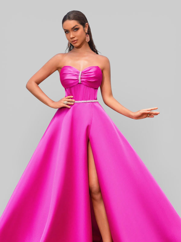 Vestido de Festa Tomara Que Caia Zibeline Strass - Aurea Dress