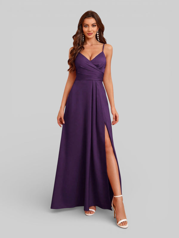 Vestido de Festa Alças Finas com Fenda Monize - Aurea Dress
