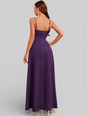 Vestido de Festa Alças Finas com Fenda Monize - Aurea Dress
