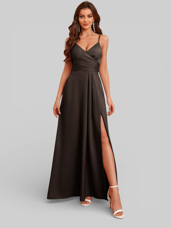 Vestido de Festa Alças Finas com Fenda Monize - Aurea Dress