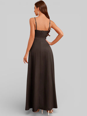 Vestido de Festa Alças Finas com Fenda Monize - Aurea Dress