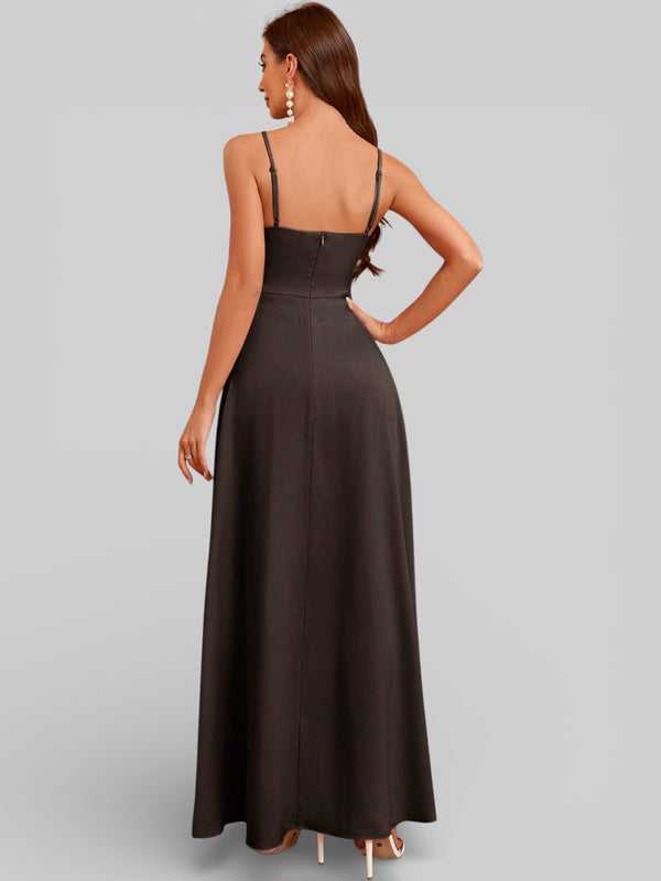 Vestido de Festa Alças Finas com Fenda Monize - Aurea Dress