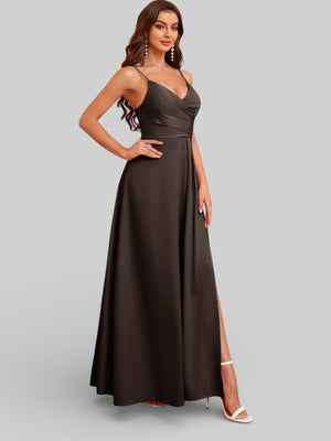 Vestido de Festa Alças Finas com Fenda Monize - Aurea Dress