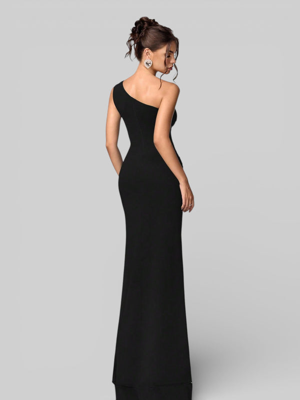 Vestido de Festa Nula Manga Plissado Pedrarias Leona - Aurea Dress