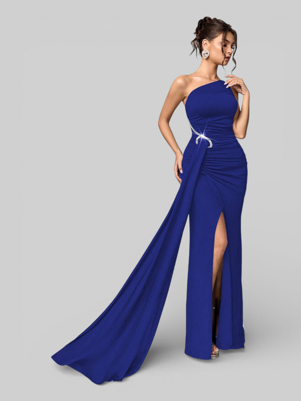 Vestido de Festa Nula Manga Plissado Pedrarias Leona - Aurea Dress