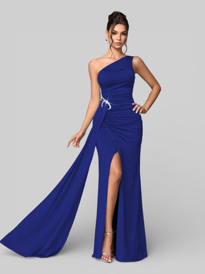 Vestido de Festa Nula Manga Plissado Pedrarias Leona - Aurea Dress