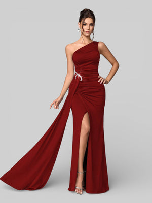 Vestido de Festa Nula Manga Plissado Pedrarias Leona - Aurea Dress