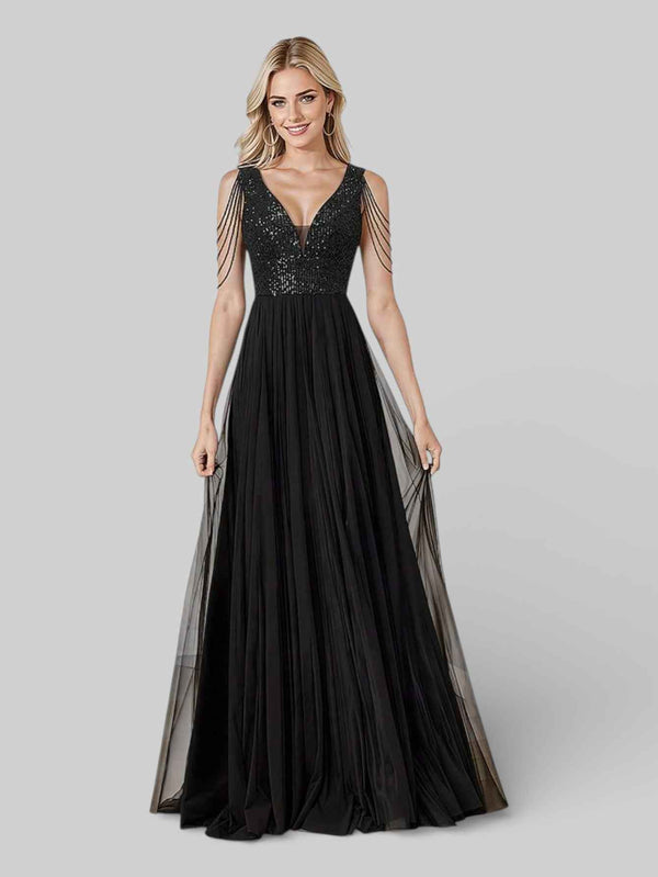 Vestido Longo de Festa Paetê Premium Aurea
