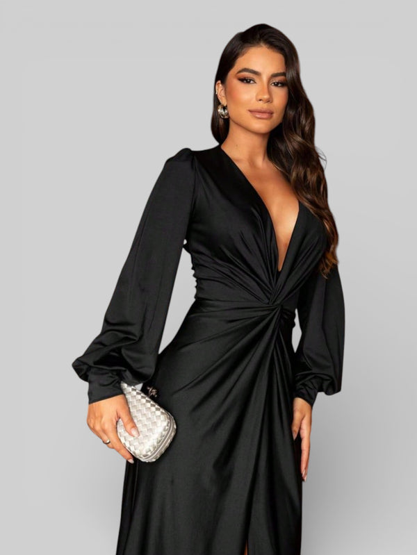 Vestido de Festa Manga Longa Torcido Serena - Aurea Dress
