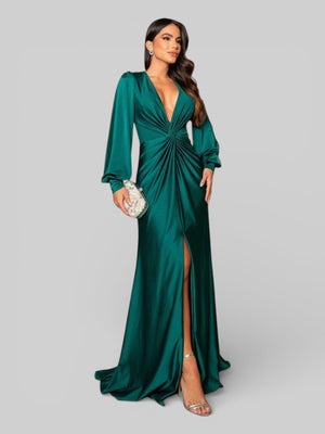 Vestido de Festa Manga Longa Torcido Serena - Aurea Dress