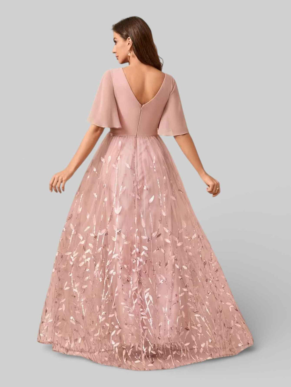 Vestido Longo de Festa com Apliques Alícia