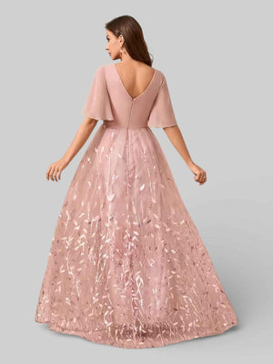 Vestido Longo de Festa com Apliques Alícia