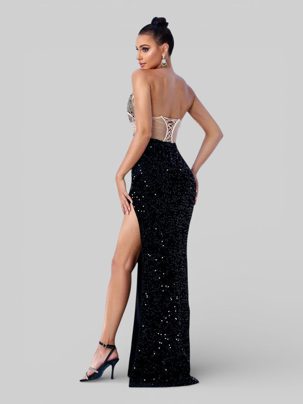 Vestido de Festa Corpete sem Alças Ritz - Aurea Dress