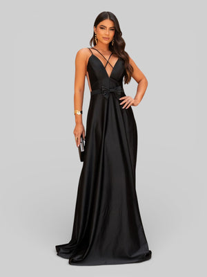 Vestido de Festa com Laço Acetinado Prada - Aurea Dress