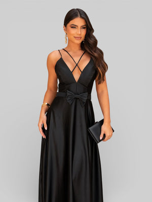 Vestido de Festa com Laço Acetinado Prada - Aurea Dress