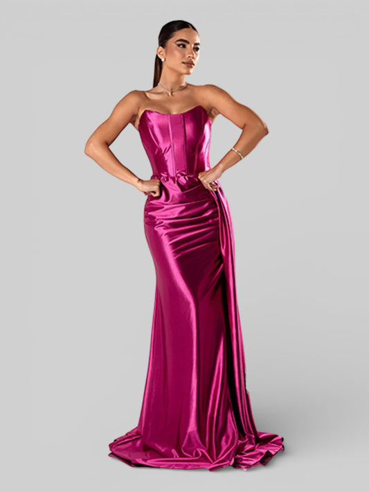 Vestido de Festa Super Luxo Corpete Acetinado - Aurea Dress