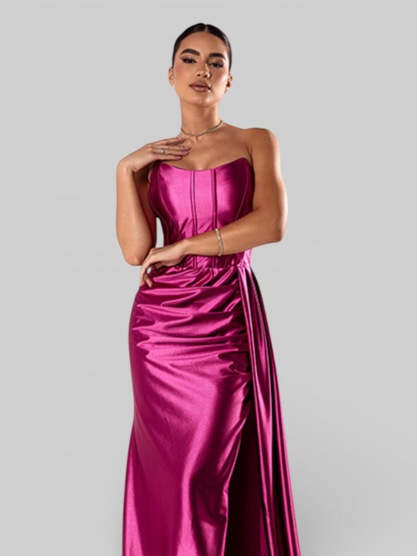 Vestido de Festa Super Luxo Corpete Acetinado - Aurea Dress