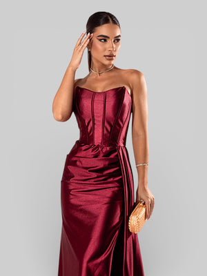 Vestido de Festa Super Luxo Corpete Acetinado - Aurea Dress