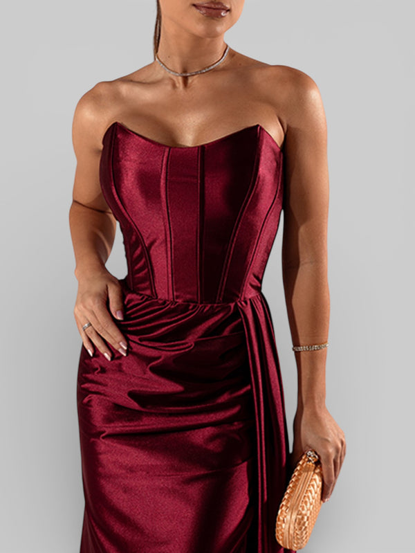 Vestido de Festa Super Luxo Corpete Acetinado - Aurea Dress