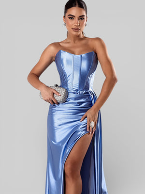Vestido de Festa Super Luxo Corpete Acetinado - Aurea Dress