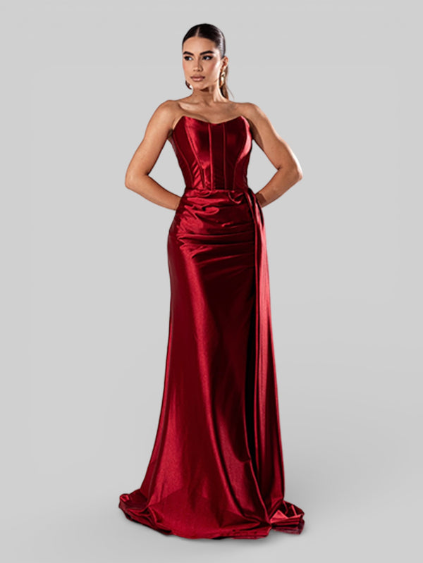 Vestido de Festa Super Luxo Corpete Acetinado - Aurea Dress