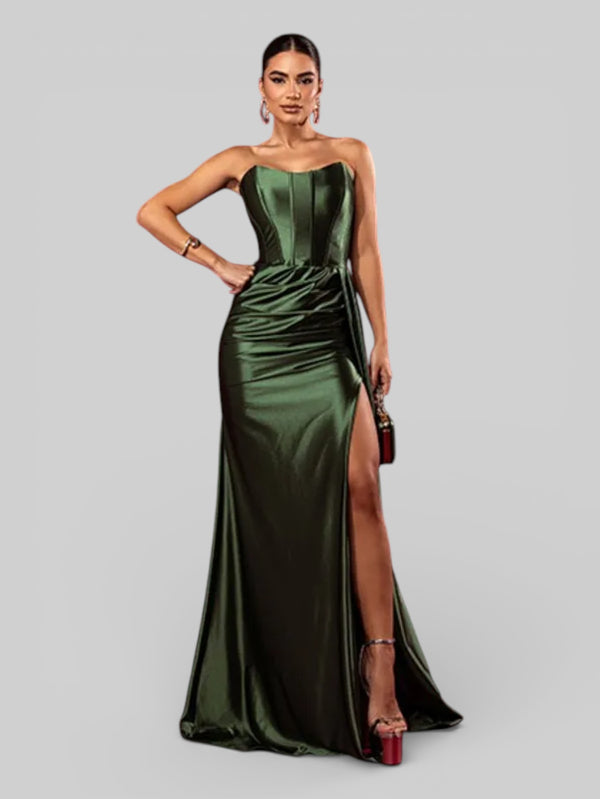Vestido de Festa Super Luxo Corpete Acetinado - Aurea Dress