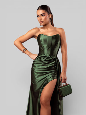 Vestido de Festa Super Luxo Corpete Acetinado - Aurea Dress