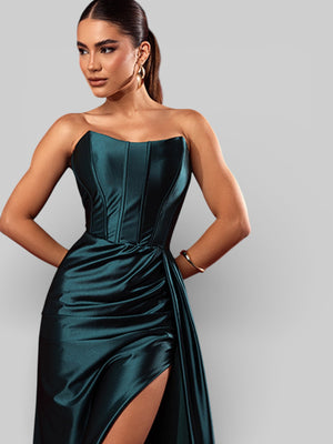 Vestido de Festa Super Luxo Corpete Acetinado - Aurea Dress