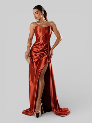 Vestido de Festa Super Luxo Corpete Acetinado - Aurea Dress