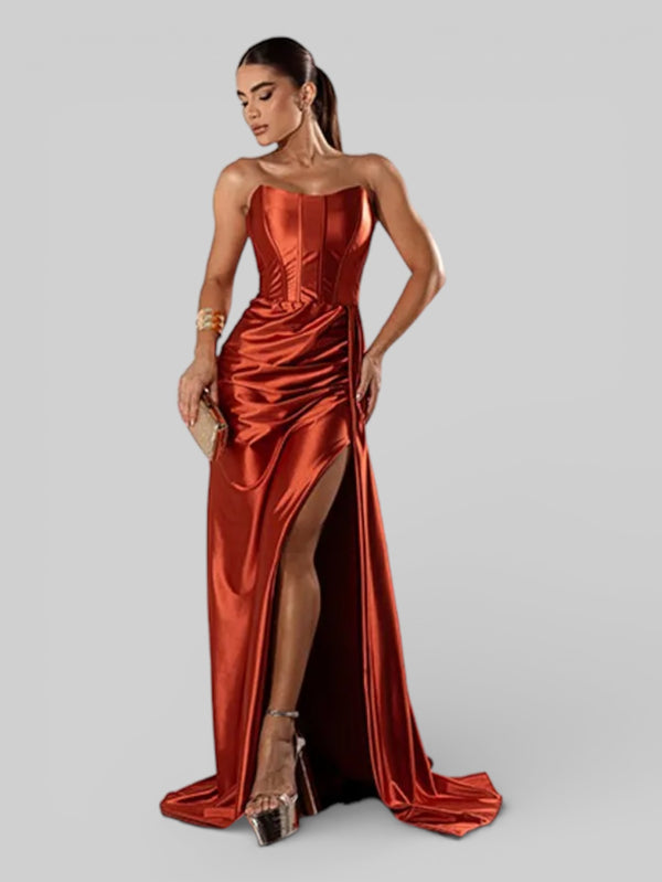 Vestido de Festa Super Luxo Corpete Acetinado - Aurea Dress