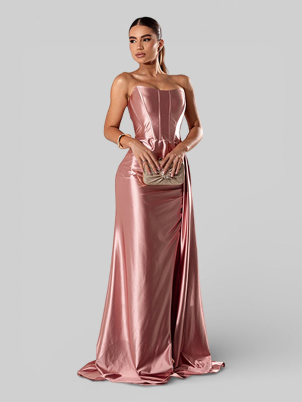 Vestido de Festa Super Luxo Corpete Acetinado - Aurea Dress