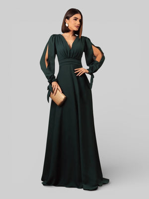 Vestido de Festa Manga Longa Decote Veneza - Aurea Dress