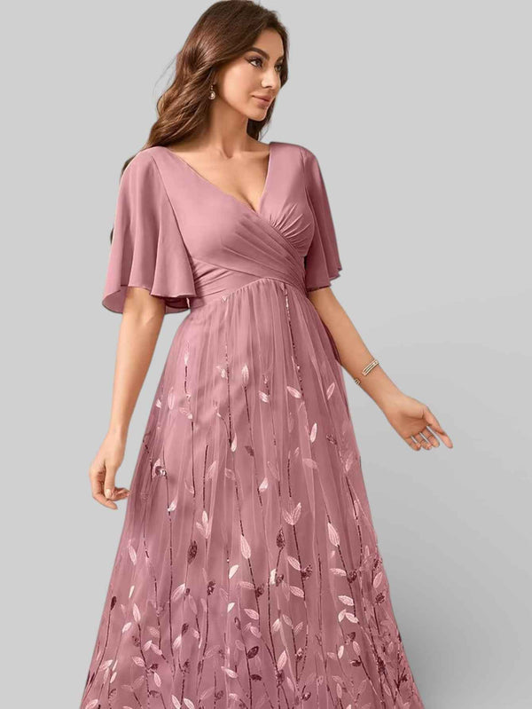 Vestido Longo de Festa com Apliques Alícia