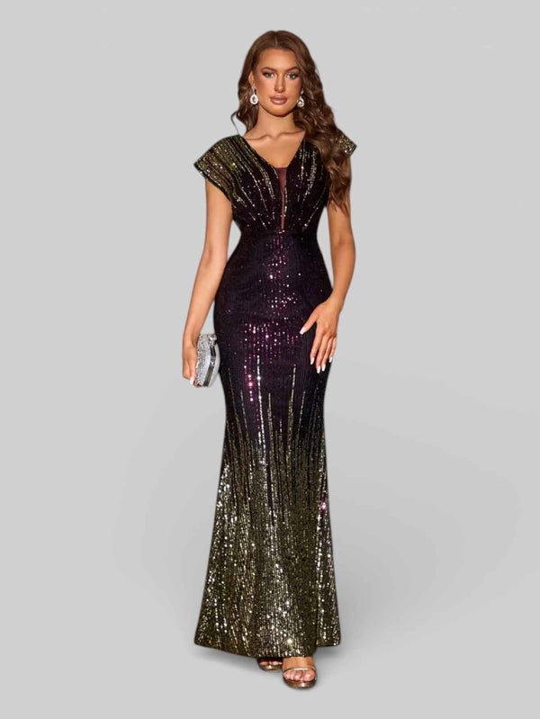 Vestido de Festa Elegance Paetê Degradê