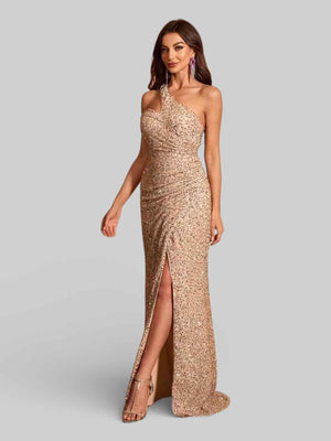 Vestido Longo de Festa Alça Única Paetê Heaven