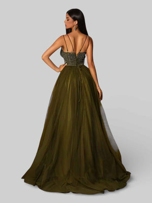 Vestido de Festa Super Luxo com Apliques Dubai New