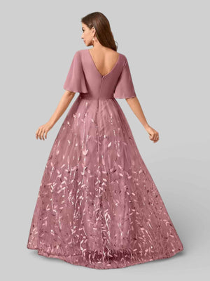 Vestido Longo de Festa com Apliques Alícia