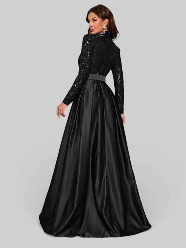 Vestido de Festa Manga Longa Paetê Aurea Dress