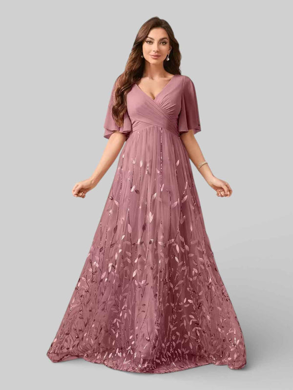 Vestido Longo de Festa com Apliques Alícia