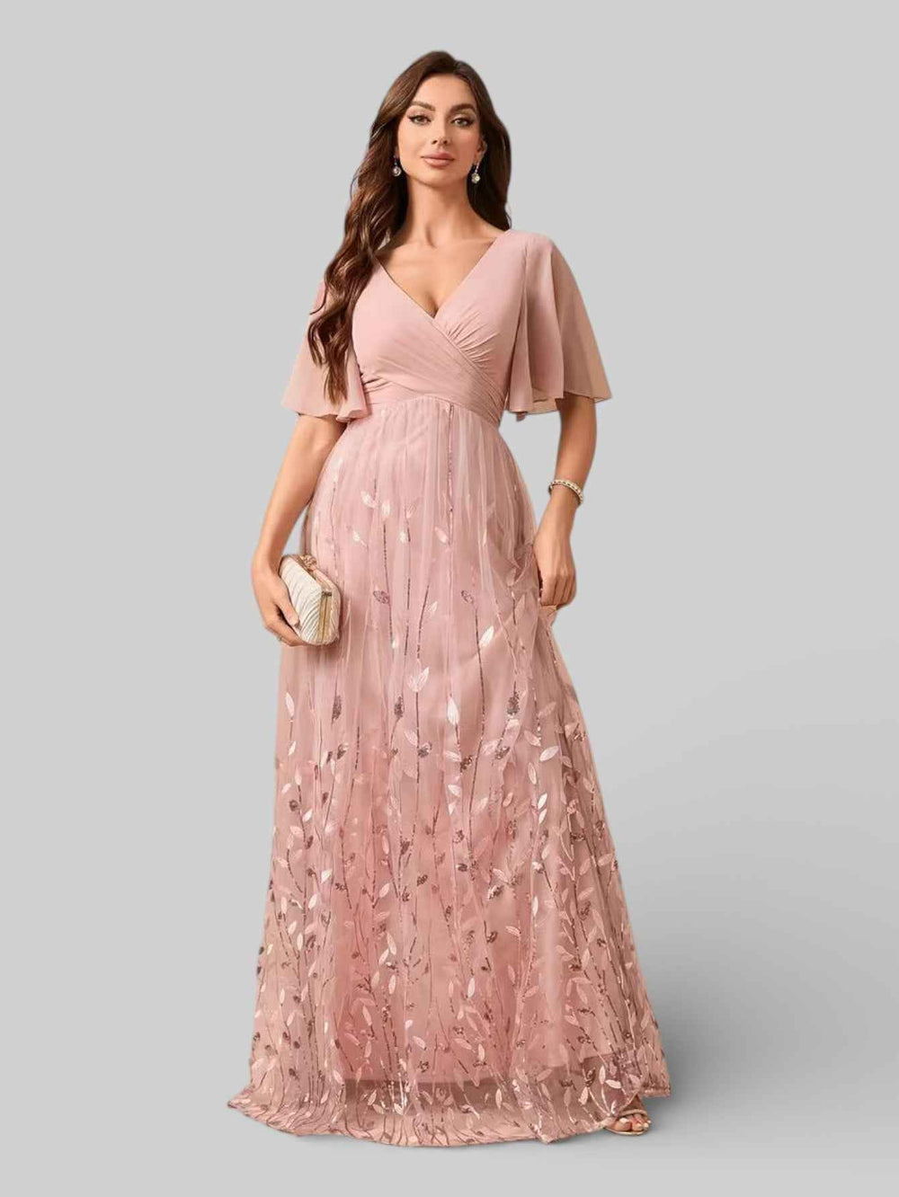 Vestido Longo de Festa com Apliques Alícia