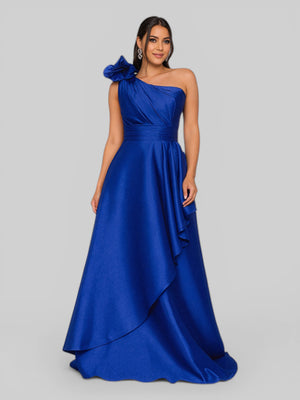 Vestido de Festa Longo Nula Manga com Flor Drape - Aurea Dress