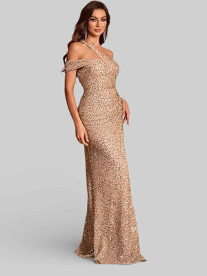 Vestido Longo de Festa Alça Única Paetê Heaven