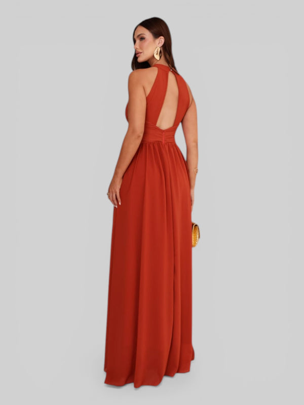 Vestido de Festa Longo Gola Halter Antonietta