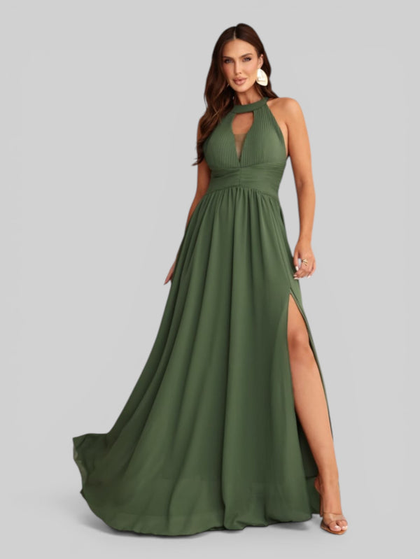 Vestido de Festa Longo Gola Halter Antonietta