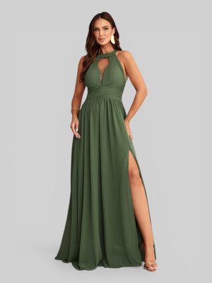 Vestido de Festa Longo Gola Halter Antonietta