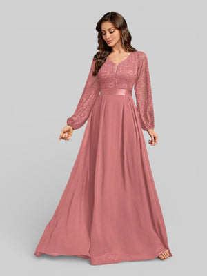 Vestido Longo de Festa Manga Longa Elegante - Aurea Dress
