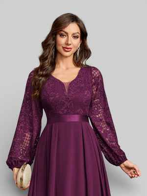 Vestido Longo de Festa Manga Longa Elegante - Aurea Dress